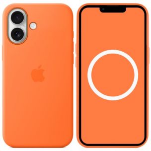 Чехол Silicone case (AAA) with Magsafe and Animation для Apple iPhone 17, Orange