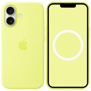 Чехол Silicone case (AAA) with Magsafe and Animation для Apple iPhone 17, Neon Yellow