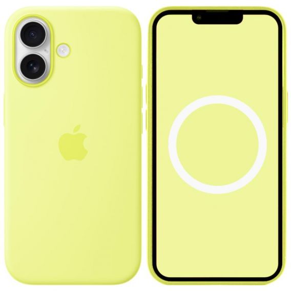 Чохол Silicone case (AAA) with Magsafe and Animation для Apple iPhone 17, Neon Yellow