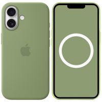 Чехол Silicone case (AAA) with Magsafe and Animation для Apple iPhone 17 (6.3) Light Moss