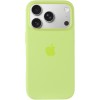 Чехол Silicone case (AAA) with Magsafe and Animation для Apple iPhone 17 Pro (6.3 дюйма) Neon Yellow