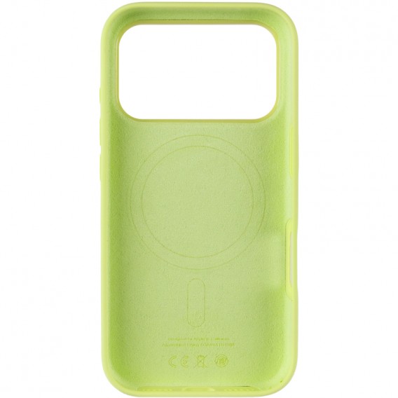 Чехол Silicone case (AAA) with Magsafe and Animation для Apple iPhone 17 Pro (6.3 дюйма) Neon Yellow