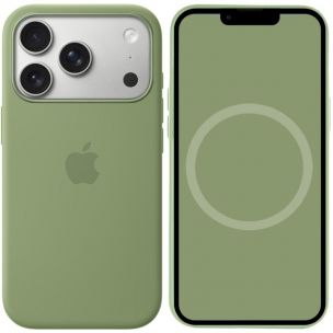Чохол Silicone case (AAA) with Magsafe and Animation для Apple iPhone 17 Pro Max, Light Moss