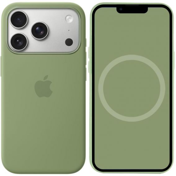 Чохол Silicone case (AAA) with Magsafe and Animation для Apple iPhone 17 Pro Max, Light Moss