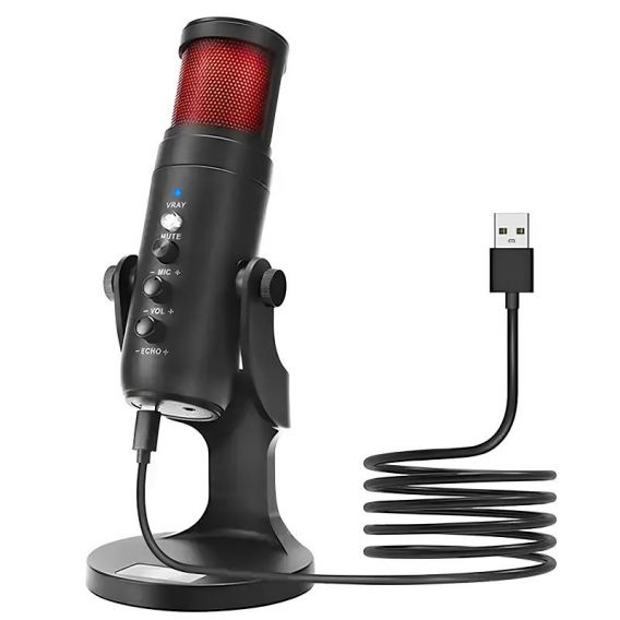 Мікрофон конденсаторний для геймінгу JMARY MC-PW9, Black