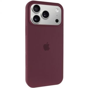 Чехол Silicone Case Full Protective (AA) для Apple iPhone 17 Pro, Бордовый / Plum