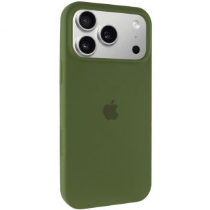 Чехол Silicone Case Full Protective (AA) для Apple iPhone 17 Pro, Зеленый / Dark Olive