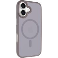 TPU+PC чехол Metal Buttons with MagSafe для Apple iPhone 17 (6.3) Серый / Grey