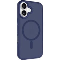 TPU+PC чохол Metal Buttons with MagSafe для Apple iPhone 17, Синій / Navy Blue