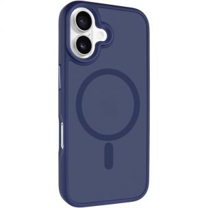 TPU+PC чехол Metal Buttons with MagSafe для Apple iPhone 17, Синий / Navy Blue