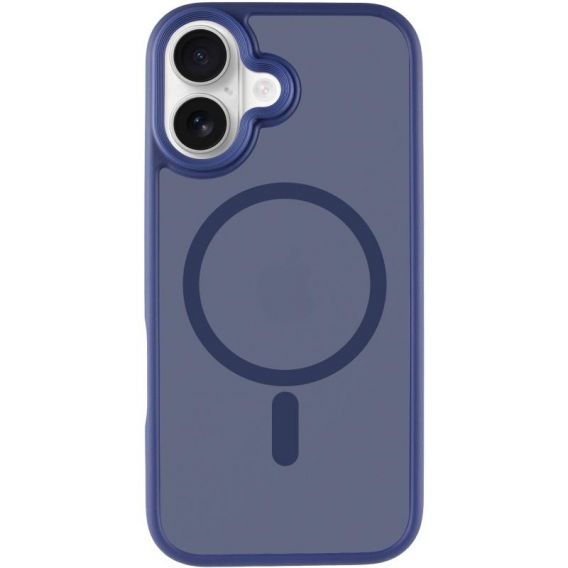 TPU+PC чохол Metal Buttons with MagSafe для Apple iPhone 17, Синій / Navy Blue
