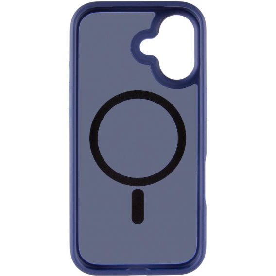 TPU+PC чохол Metal Buttons with MagSafe для Apple iPhone 17, Синій / Navy Blue