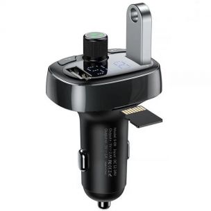 АЗП FM модулятор Baseus S-09 Overseas Edition 3.4A (2USB-A) (CCMT000301) Black