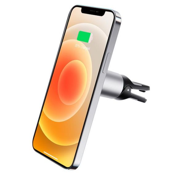 Автотримач із БЗУ Borofone BH43 Magnetic 15W, Black steel