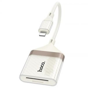 Перехідник Hoco UA40 Crystal 2in1 Lightning to SD/TF (0.15m), Apricot