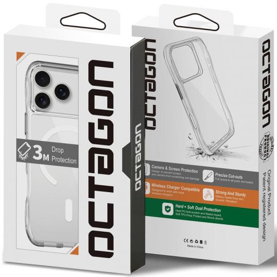 Чохол TPU Space Octagon with MagSafe для Apple iPhone 17 Pro Max, Clear