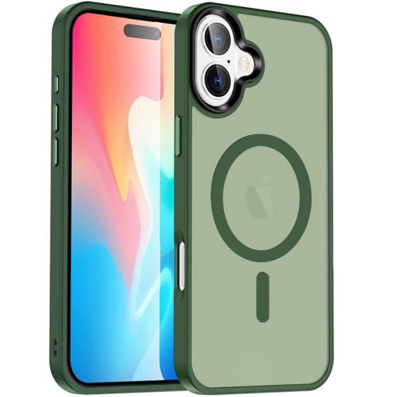 Чохол Ummi Colorful with MagSafe для Apple iPhone 16, Зелений / Dark Green