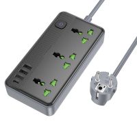 Подовжувач Borofone BAC2A (3USB-A/1C/3xSocket) (1.5m), Black