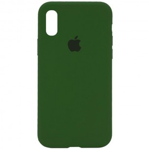 Чехол Silicone Case Full Protective (AA) для Apple iPhone X / XS (5.8 дюйма) Зеленый / Dark Olive