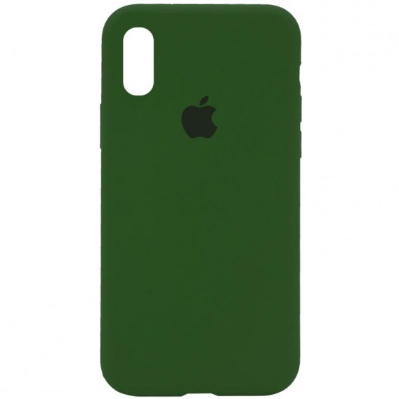 Чохол Silicone Case Full Protective (AA) для Apple iPhone X / XS (5.8") Зелений / Dark Olive