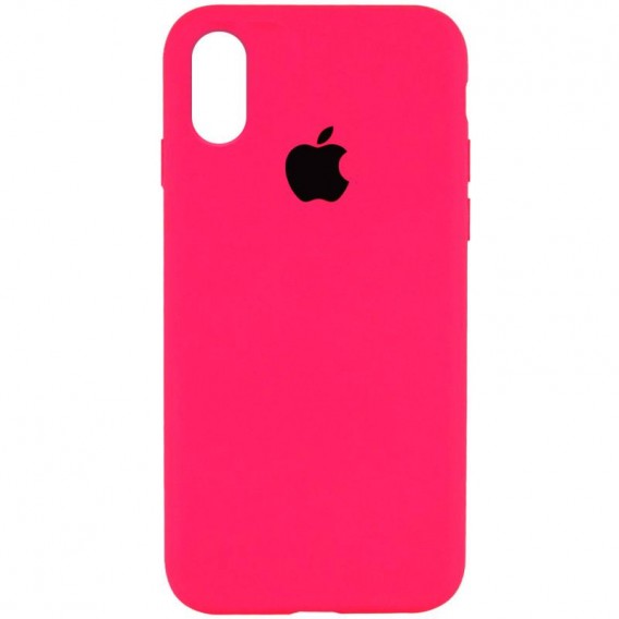 Чехол Silicone Case Full Protective (AA) для Apple iPhone XR (6.1") Розовый / Barbie pink
