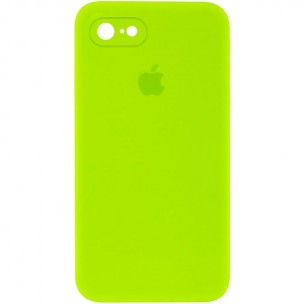 Чохол Silicone Case Square Full Camera Protective (AA) для Apple iPhone 6/6s (4.7") Салатовий / Neon green