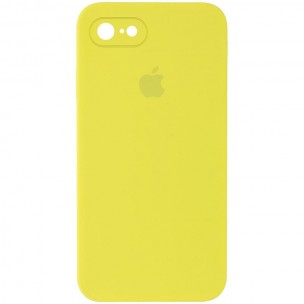 Чохол Silicone Case Square Full Camera Protective (AA) для Apple iPhone 6/6s (4.7") Жовтий / Bright Yellow