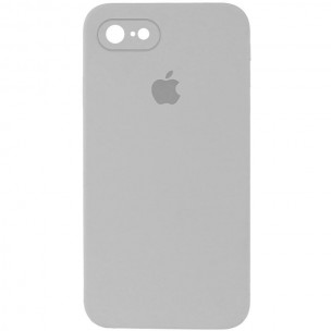 Чохол Silicone Case Square Full Camera Protective (AA) для Apple iPhone 7/8/SE (2020) (4.7") Сірий / Light Grey