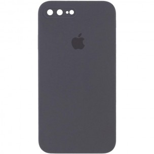 Чехол Silicone Case Square Full Camera Protective (AA) для Apple iPhone 7 plus/8 plus (5.5 дюйма) Серый / Charcoal Gray