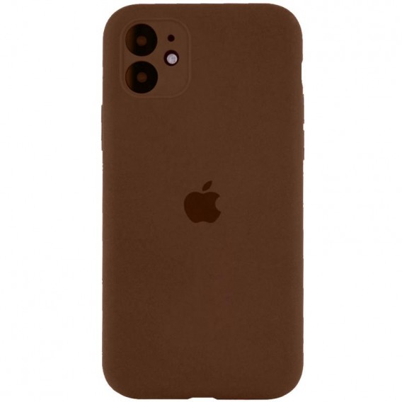 Чохол Silicone Case Full Camera Protective (AA) для Apple iPhone 12 (6.1") Коричневий / Brown