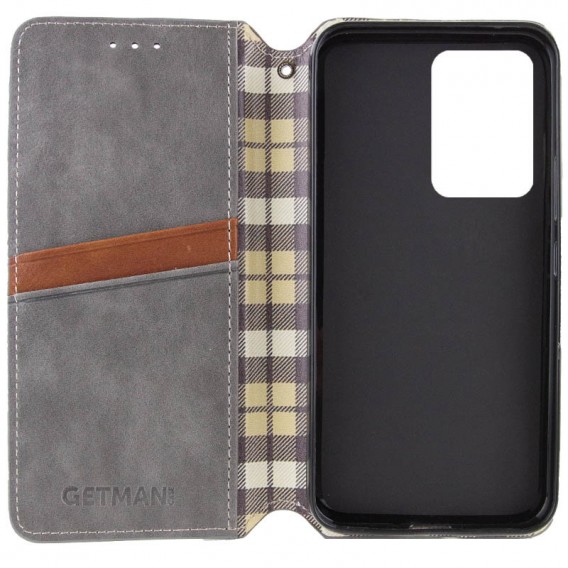 Шкіряний чохол-книжка GETMAN Cubic (PU) для Motorola Moto G24 / G04 / E14 Сірий