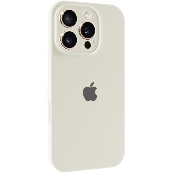 Чохол Silicone Case Full Camera Protective (AA) для Apple iPhone 16 Pro (6.3") Бежевий / Antique White