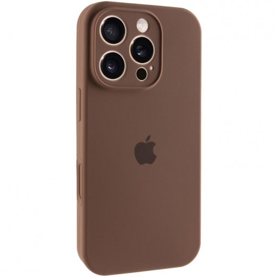 Чохол Silicone Case Full Camera Protective (AA) для Apple iPhone 16 Pro (6.3") Коричневий / Brown