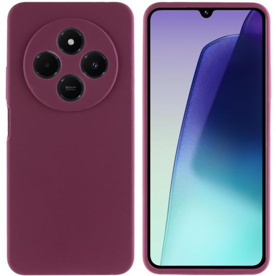 Чехол Silicone Cover Lakshmi Full Camera (AAA) для Xiaomi Redmi 14C / Poco C75 Бордовый / Plum