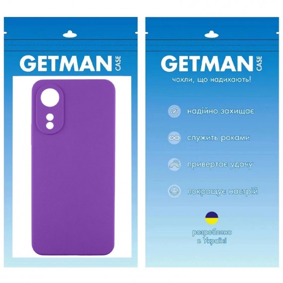 Чехол TPU GETMAN Liquid Silk Full Camera для Oppo A78 4G Фиолетовый / Purple