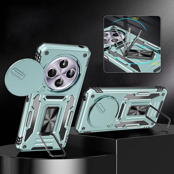 Ударостійкий чохол Camshield Army Ring для Xiaomi Redmi 14C / A4 / Poco C75 Зелений / Light Green