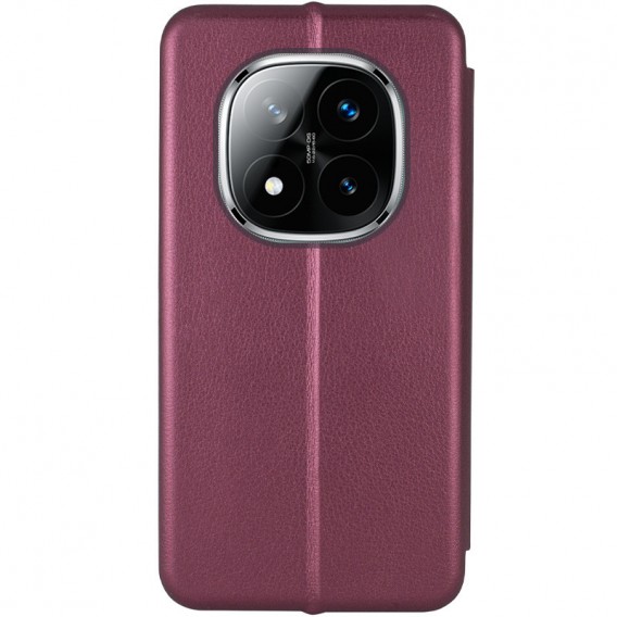 Шкіряний чохол-книжка Classy для Xiaomi Redmi Note 14 Pro 5G / 14 Pro+ 5G Бордовий