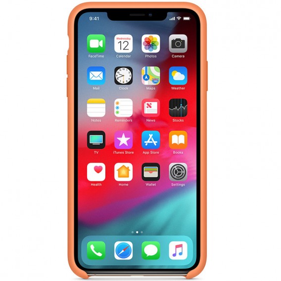 Чохол для Apple iPhone XS Max (6.5") Silicone case (AAA) (Помаранчевий / Papaya)