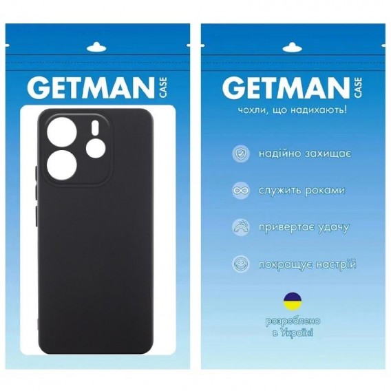 Чохол TPU GETMAN Liquid Silk Full Camera для Xiaomi Redmi Note 14 4G (Int. version) Чорний / Black