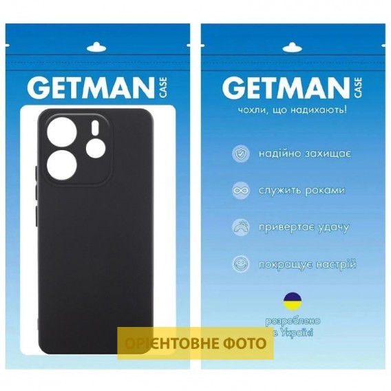 Чехол TPU GETMAN Liquid Silk Full Camera для Xiaomi Redmi Note 14 4G (Europe version) Черный / Black