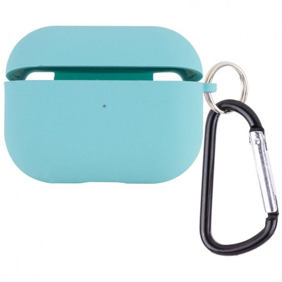 Силиконовый футляр с микрофиброй для наушников Airpods Pro 3 Бирюзовый / Marine Green
