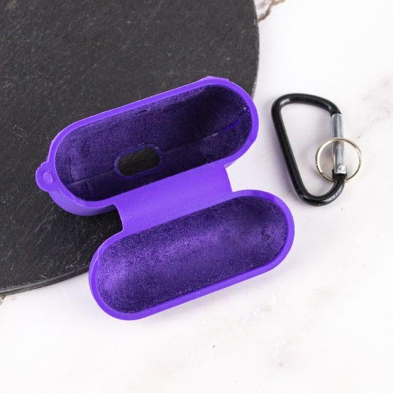 Силиконовый футляр с микрофиброй для наушников Airpods Pro 3 Фиолетовый / Ultra Violet