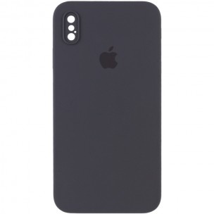 Чехол Silicone Case Square Full Camera Protective (AA) для Apple iPhone XS Max (6.5 дюйма) Серый / Dark Gray