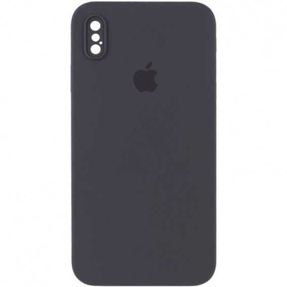 Чохол Silicone Case Square Full Camera Protective (AA) для Apple iPhone XS Max (6.5") Сірий / Dark Gray
