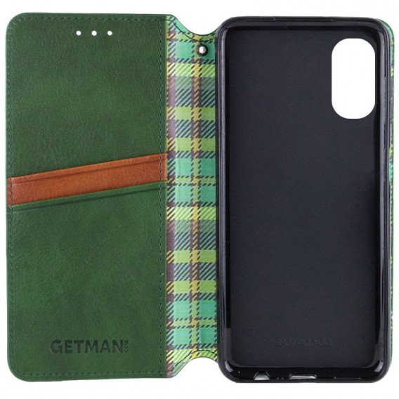 Кожаный чехол-книжка GETMAN Cubic (PU) для Oppo A78 4G Зеленый