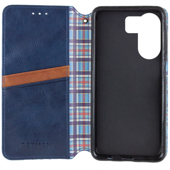 Шкіряний чохол-книжка GETMAN Cubic (PU) для Xiaomi Redmi 13C / Poco C65 Синій