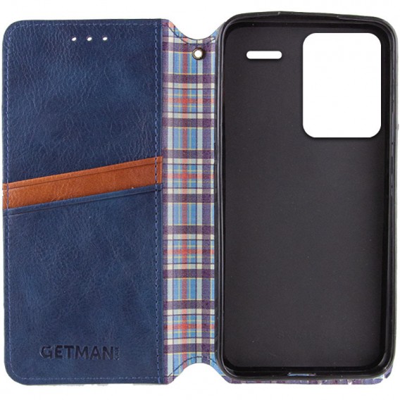 Кожаный чехол-книжка GETMAN Cubic (PU) для Xiaomi Redmi Note 13 Pro+ Синий