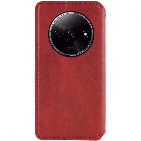 Шкіряний чохол-книжка GETMAN Cubic (PU) для Xiaomi Redmi A3 Червоний