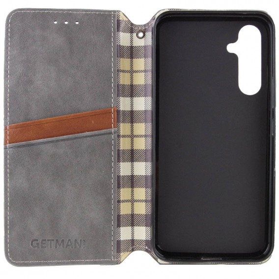 Шкіряний чохол-книжка GETMAN Cubic (PU) для Samsung Galaxy A35 Сірий