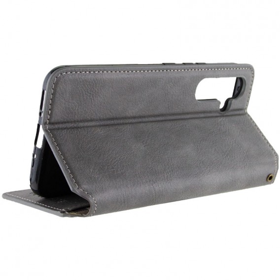 Шкіряний чохол-книжка GETMAN Cubic (PU) для Samsung Galaxy A35 Сірий